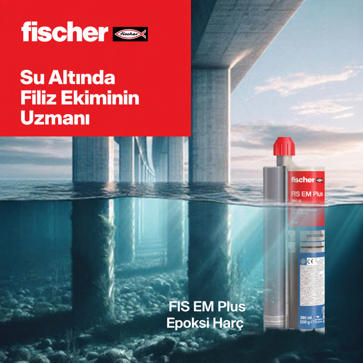 fischer FIS EM Plus 390 S Epoksi Kimyasal Dübel